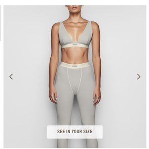 Skims Cotton Ribbed Legging - Mineral